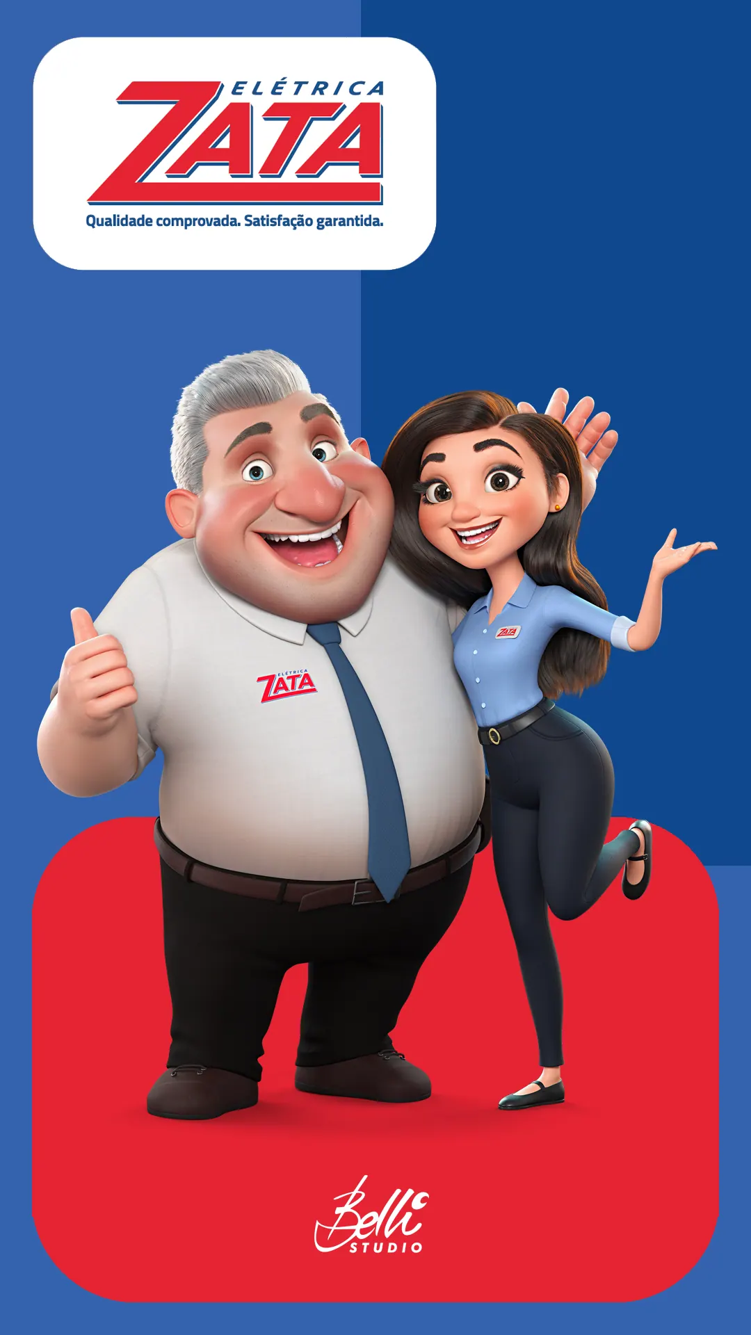 Personagens criados pela Belli Studio para Eletrica Zata